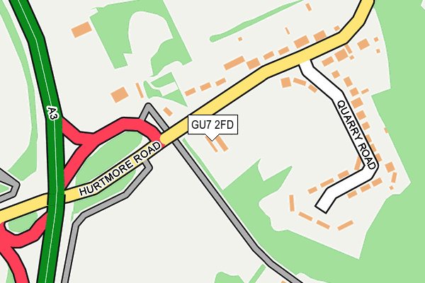 GU7 2FD map - OS OpenMap – Local (Ordnance Survey)