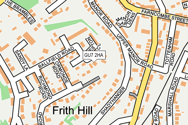 GU7 2HA map - OS OpenMap – Local (Ordnance Survey)