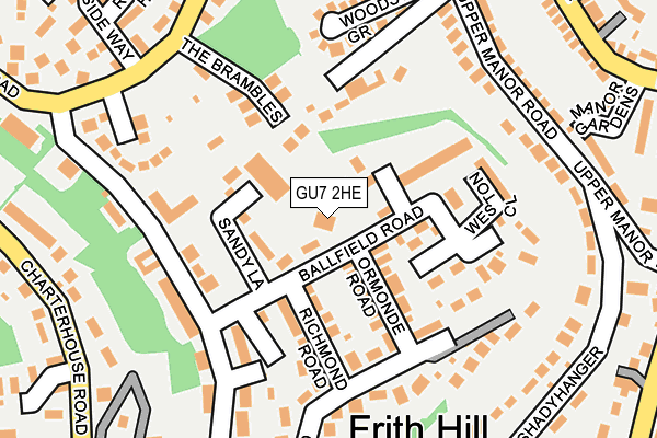 GU7 2HE map - OS OpenMap – Local (Ordnance Survey)