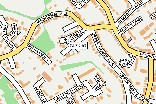 GU7 2HQ map - OS OpenMap – Local (Ordnance Survey)