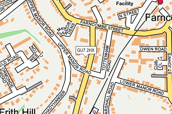 GU7 2HX map - OS OpenMap – Local (Ordnance Survey)