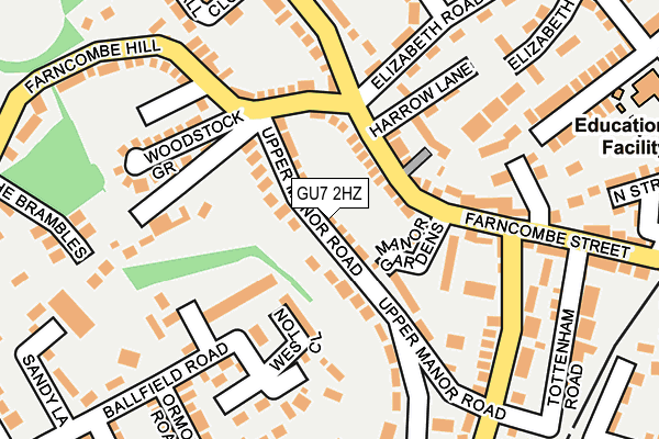 GU7 2HZ map - OS OpenMap – Local (Ordnance Survey)