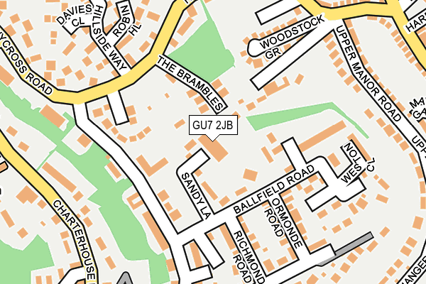 GU7 2JB map - OS OpenMap – Local (Ordnance Survey)