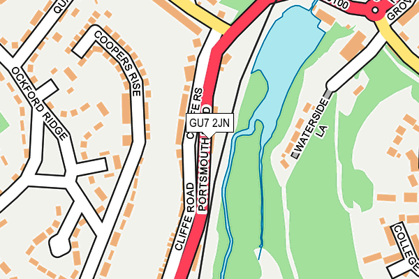 GU7 2JN map - OS OpenMap – Local (Ordnance Survey)