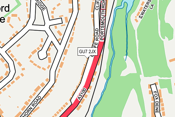 GU7 2JX map - OS OpenMap – Local (Ordnance Survey)