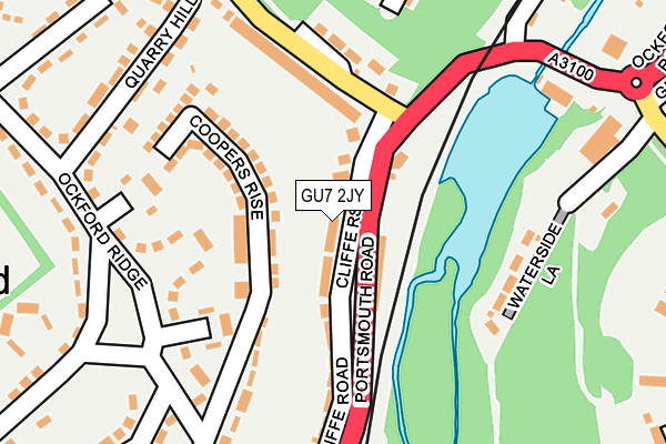 GU7 2JY map - OS OpenMap – Local (Ordnance Survey)