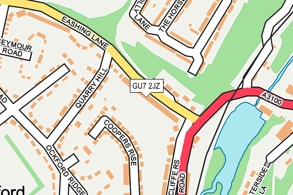 GU7 2JZ map - OS OpenMap – Local (Ordnance Survey)