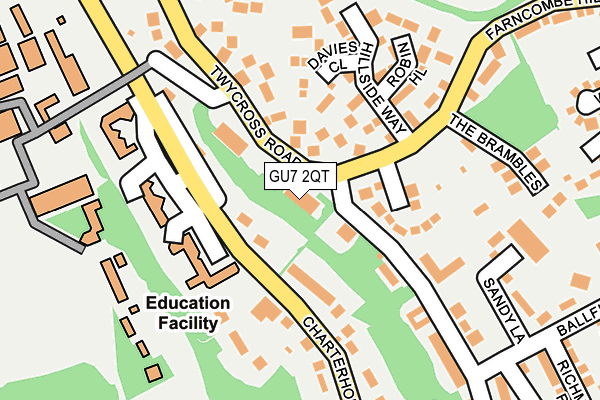 GU7 2QT map - OS OpenMap – Local (Ordnance Survey)