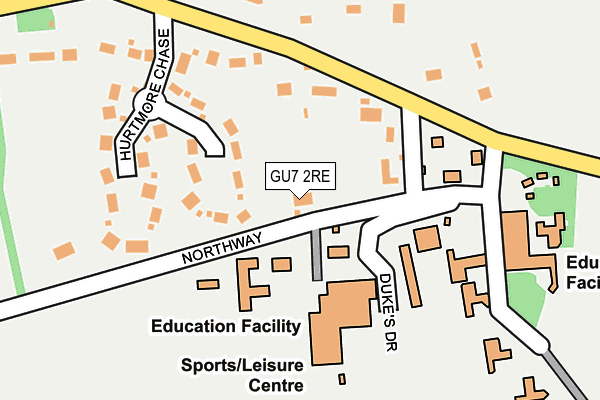 GU7 2RE map - OS OpenMap – Local (Ordnance Survey)