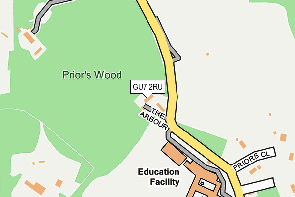 GU7 2RU map - OS OpenMap – Local (Ordnance Survey)