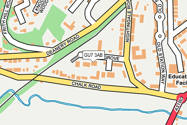 GU7 3AB map - OS OpenMap – Local (Ordnance Survey)