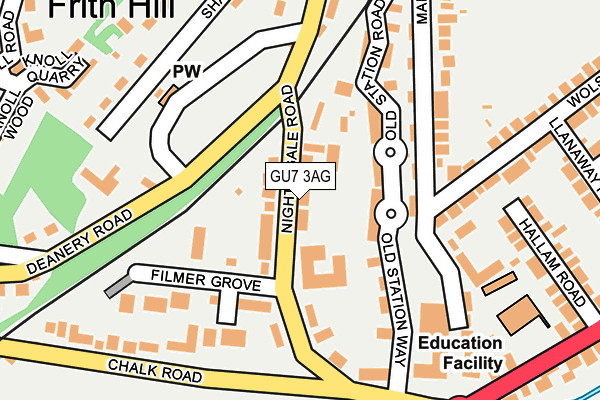 GU7 3AG map - OS OpenMap – Local (Ordnance Survey)