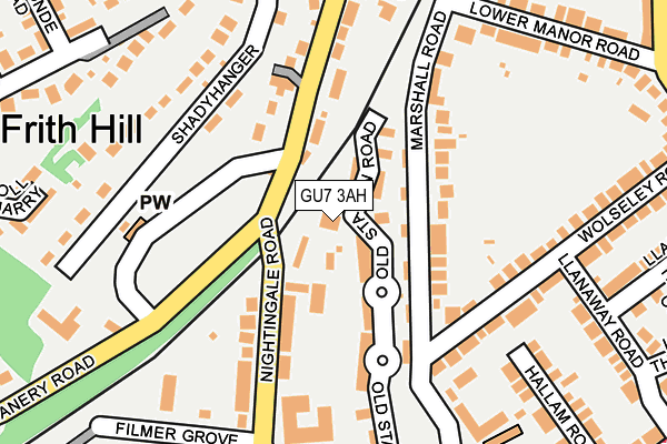 GU7 3AH map - OS OpenMap – Local (Ordnance Survey)