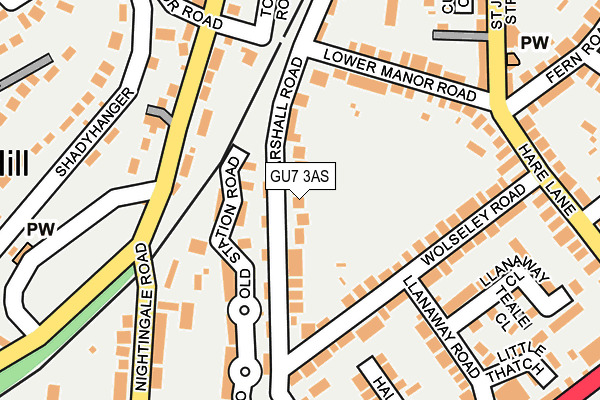 GU7 3AS map - OS OpenMap – Local (Ordnance Survey)