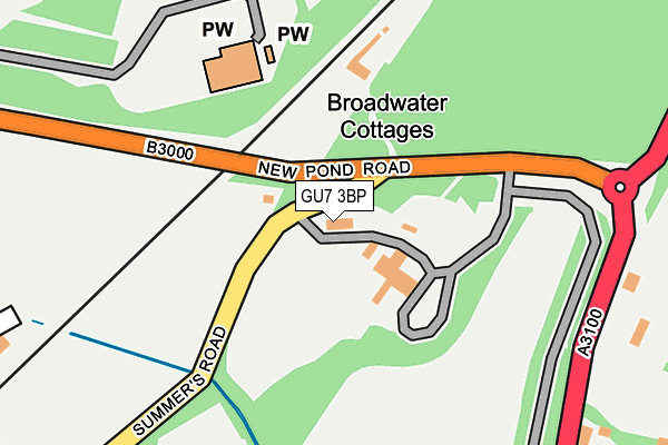 GU7 3BP map - OS OpenMap – Local (Ordnance Survey)