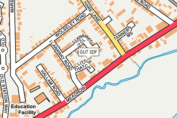 GU7 3DF map - OS OpenMap – Local (Ordnance Survey)