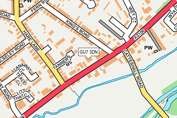 GU7 3DN map - OS OpenMap – Local (Ordnance Survey)