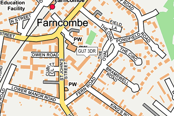 GU7 3DR map - OS OpenMap – Local (Ordnance Survey)