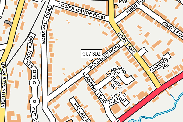 GU7 3DZ map - OS OpenMap – Local (Ordnance Survey)