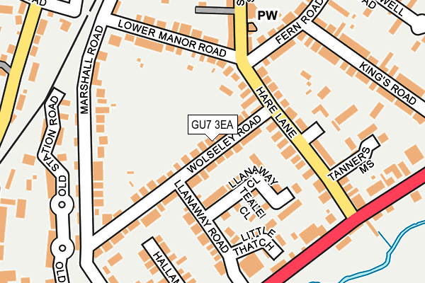 GU7 3EA map - OS OpenMap – Local (Ordnance Survey)