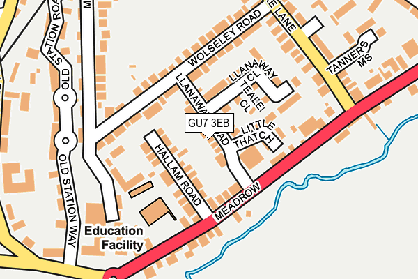 GU7 3EB map - OS OpenMap – Local (Ordnance Survey)