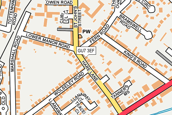 GU7 3EF map - OS OpenMap – Local (Ordnance Survey)