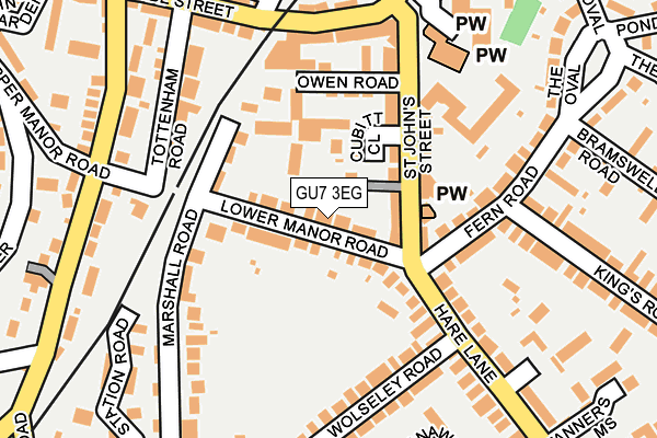 GU7 3EG map - OS OpenMap – Local (Ordnance Survey)