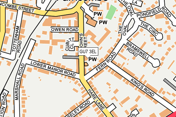 GU7 3EL map - OS OpenMap – Local (Ordnance Survey)