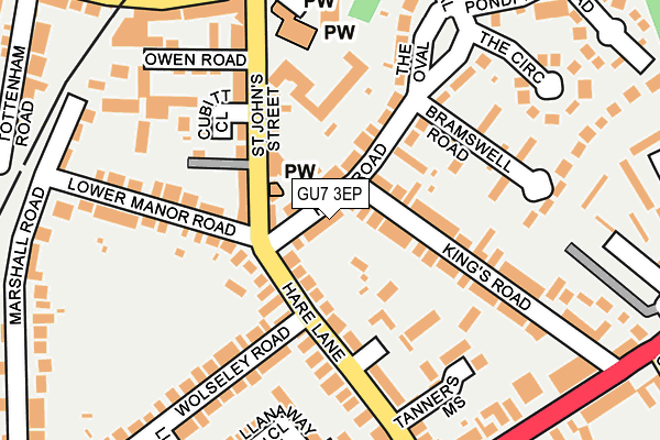 GU7 3EP map - OS OpenMap – Local (Ordnance Survey)