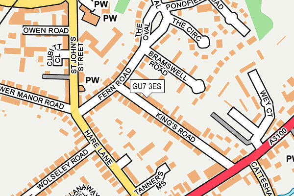 GU7 3ES map - OS OpenMap – Local (Ordnance Survey)