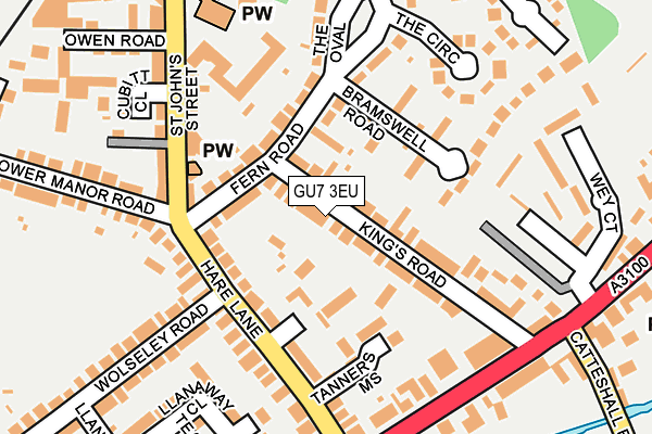 GU7 3EU map - OS OpenMap – Local (Ordnance Survey)
