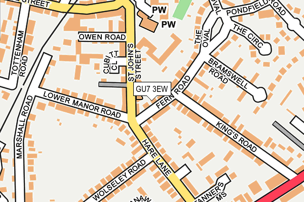GU7 3EW map - OS OpenMap – Local (Ordnance Survey)