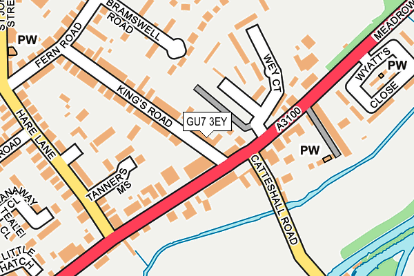 GU7 3EY map - OS OpenMap – Local (Ordnance Survey)