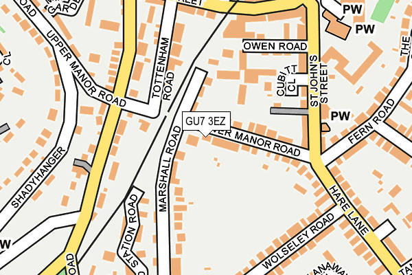 GU7 3EZ map - OS OpenMap – Local (Ordnance Survey)