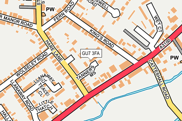 GU7 3FA map - OS OpenMap – Local (Ordnance Survey)