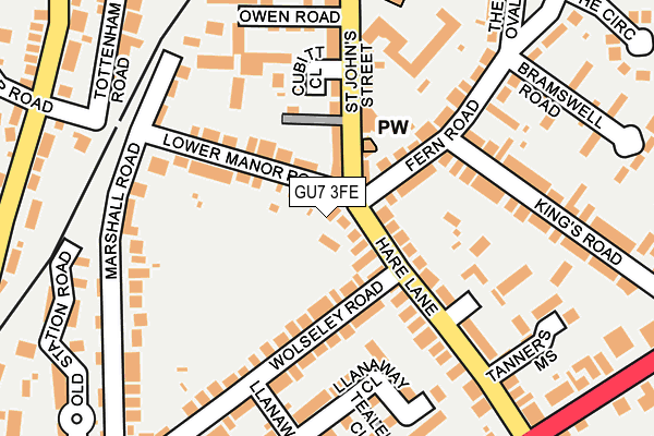 GU7 3FE map - OS OpenMap – Local (Ordnance Survey)