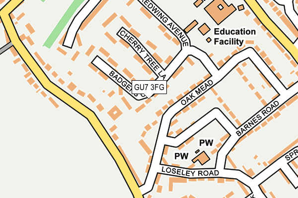 GU7 3FG map - OS OpenMap – Local (Ordnance Survey)