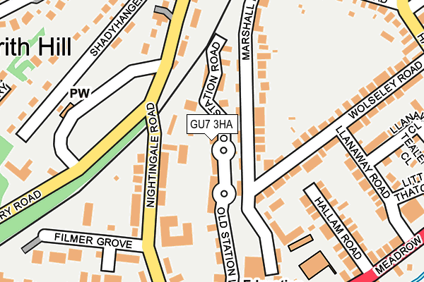 GU7 3HA map - OS OpenMap – Local (Ordnance Survey)