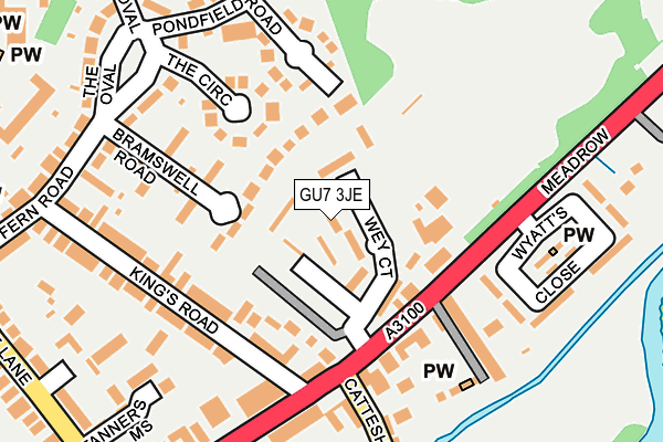 GU7 3JE map - OS OpenMap – Local (Ordnance Survey)