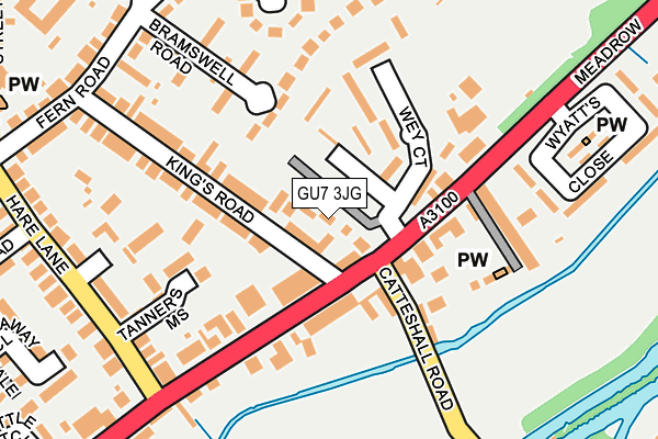 GU7 3JG map - OS OpenMap – Local (Ordnance Survey)
