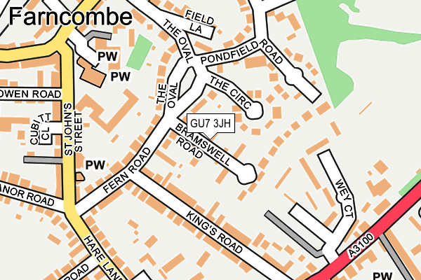 GU7 3JH map - OS OpenMap – Local (Ordnance Survey)