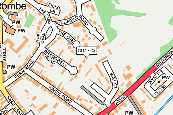 GU7 3JQ map - OS OpenMap – Local (Ordnance Survey)