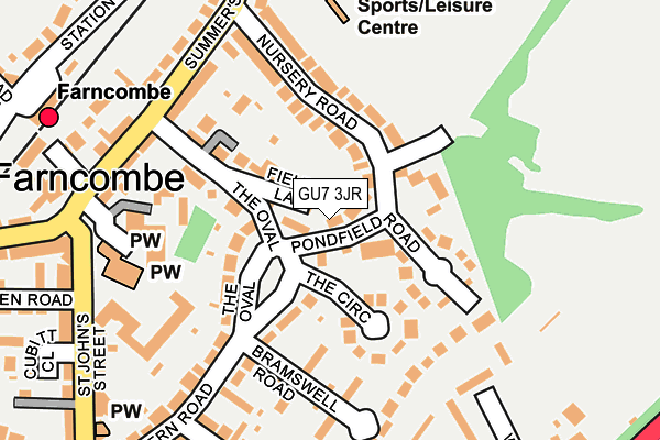 GU7 3JR map - OS OpenMap – Local (Ordnance Survey)