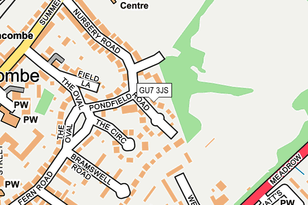 GU7 3JS map - OS OpenMap – Local (Ordnance Survey)