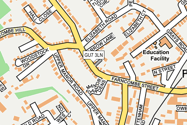 GU7 3LN map - OS OpenMap – Local (Ordnance Survey)