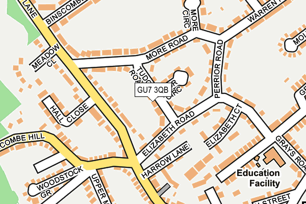 GU7 3QB map - OS OpenMap – Local (Ordnance Survey)