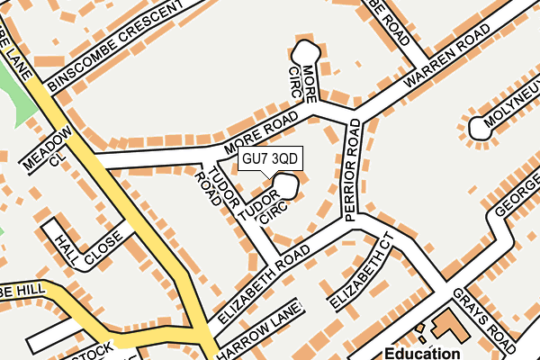 GU7 3QD map - OS OpenMap – Local (Ordnance Survey)