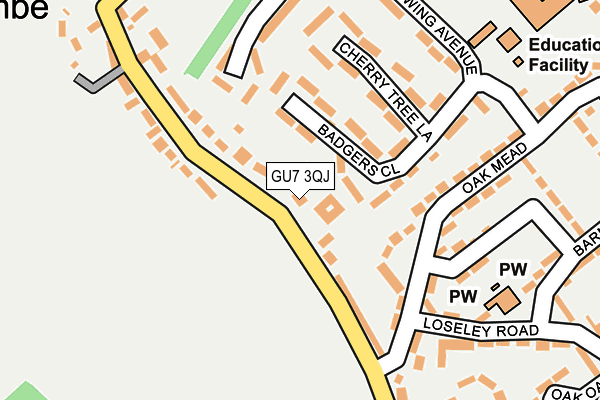 GU7 3QJ map - OS OpenMap – Local (Ordnance Survey)