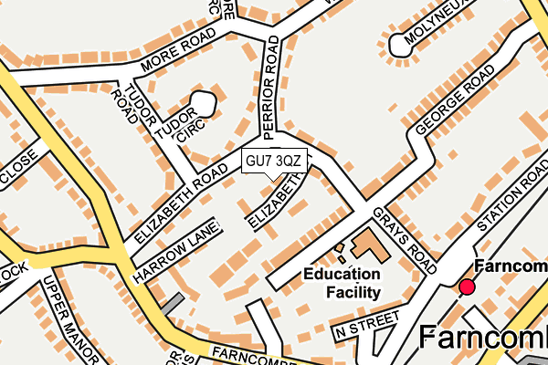 GU7 3QZ map - OS OpenMap – Local (Ordnance Survey)