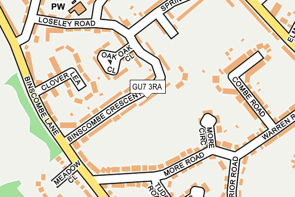 GU7 3RA map - OS OpenMap – Local (Ordnance Survey)
